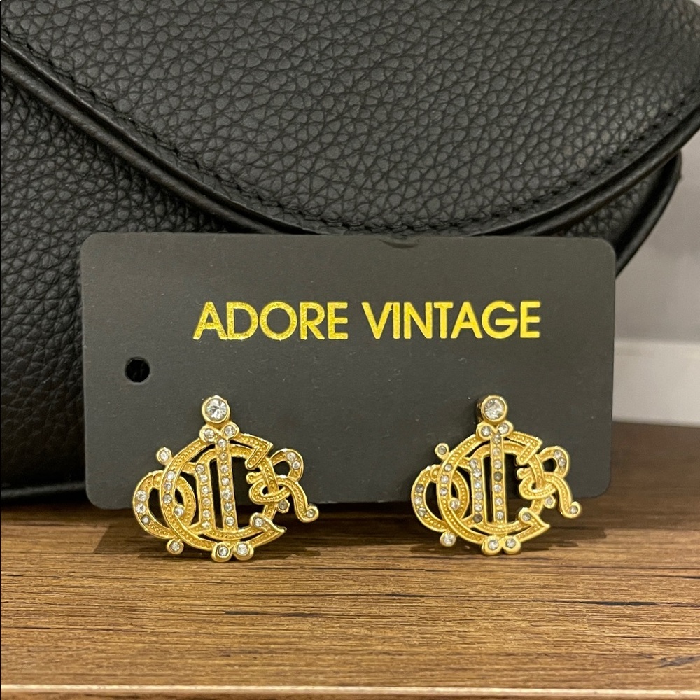 Dior Gold and Silver Crystal Earrings
